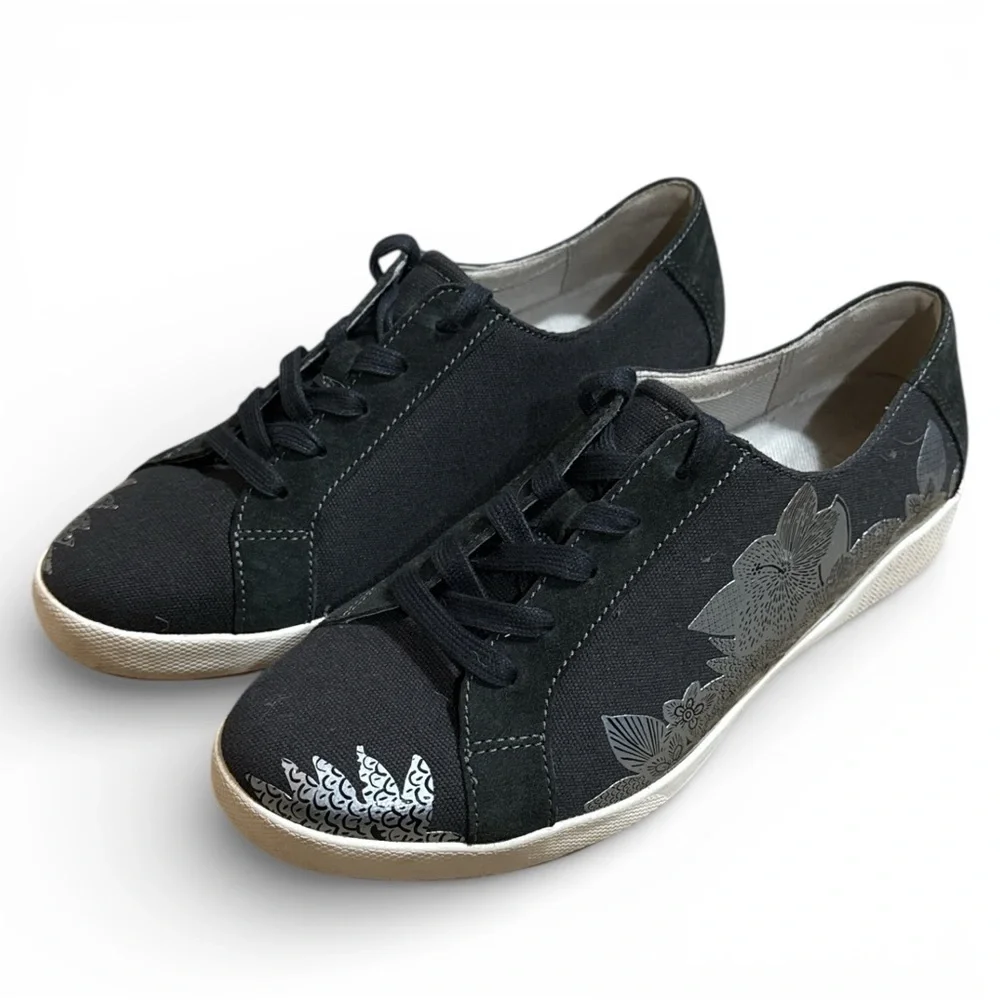 NWOB - Dansko Olisa black printed canvas sneakers - Size 39